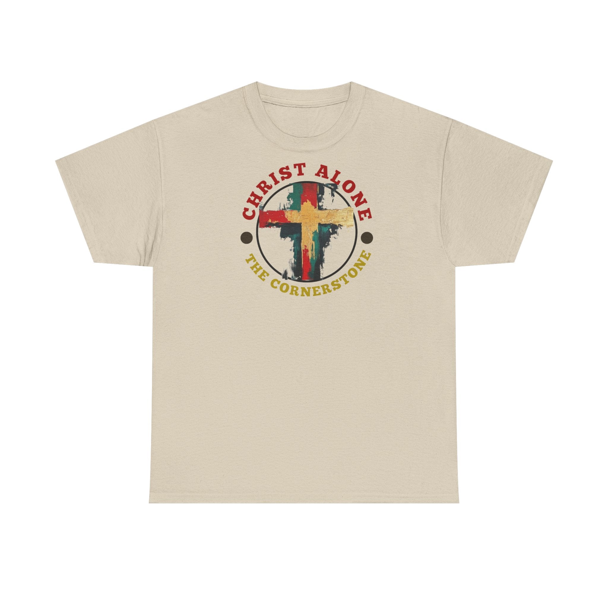 Christ Alone - The Cornerstone. (Face) Unisex Heavy Cotton Tee