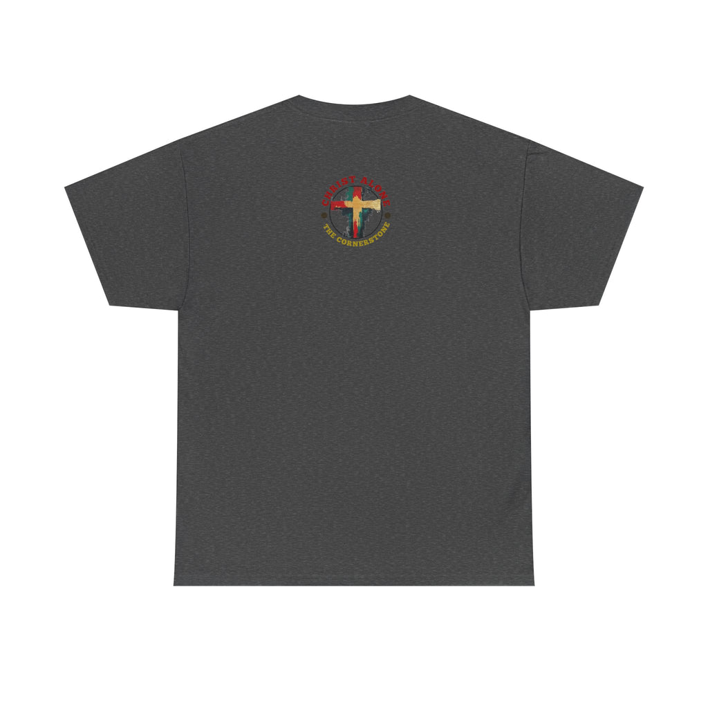 Christ Alone - The Cornerstone. (Face) Unisex Heavy Cotton Tee