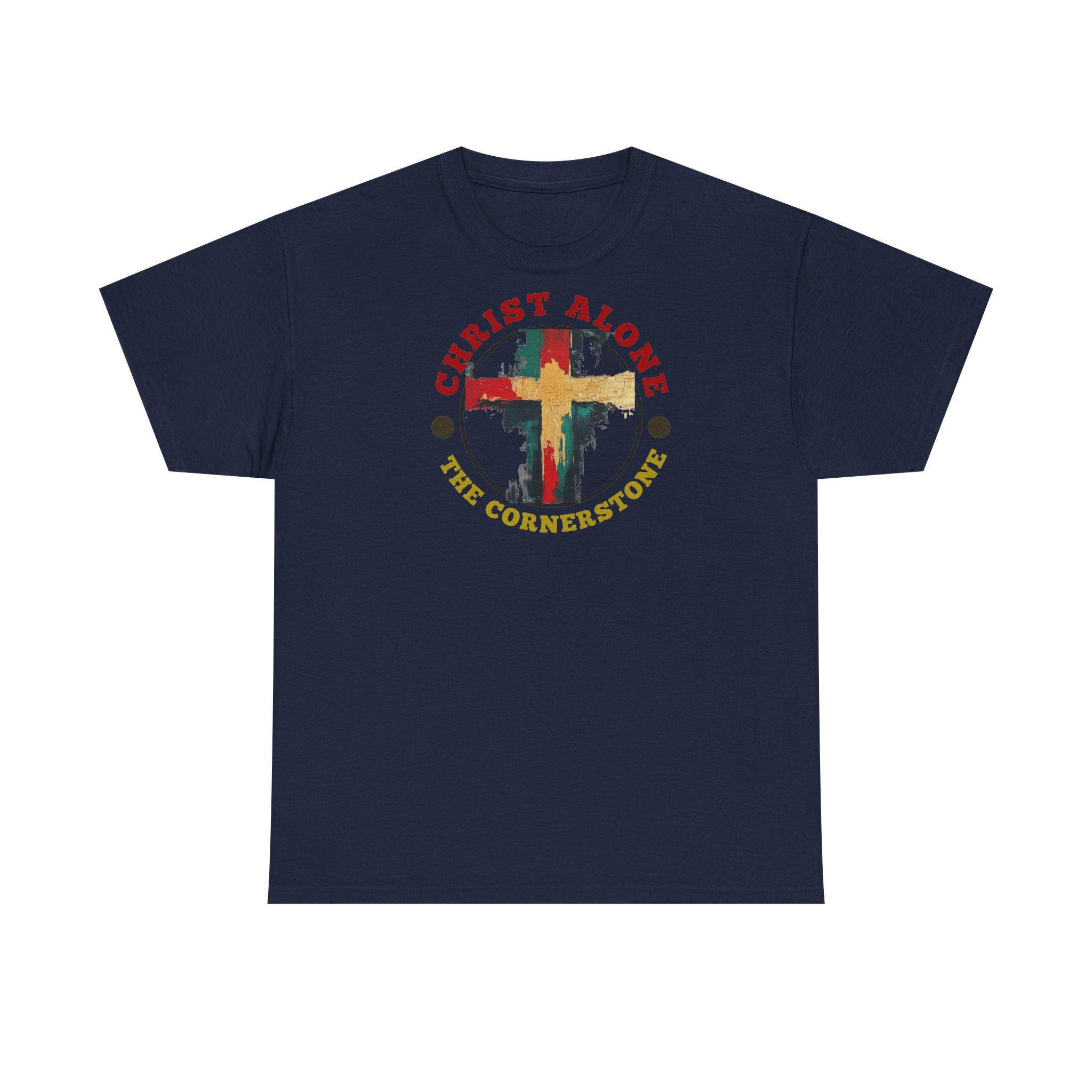 Christ Alone - The Cornerstone. (Face) Unisex Heavy Cotton Tee