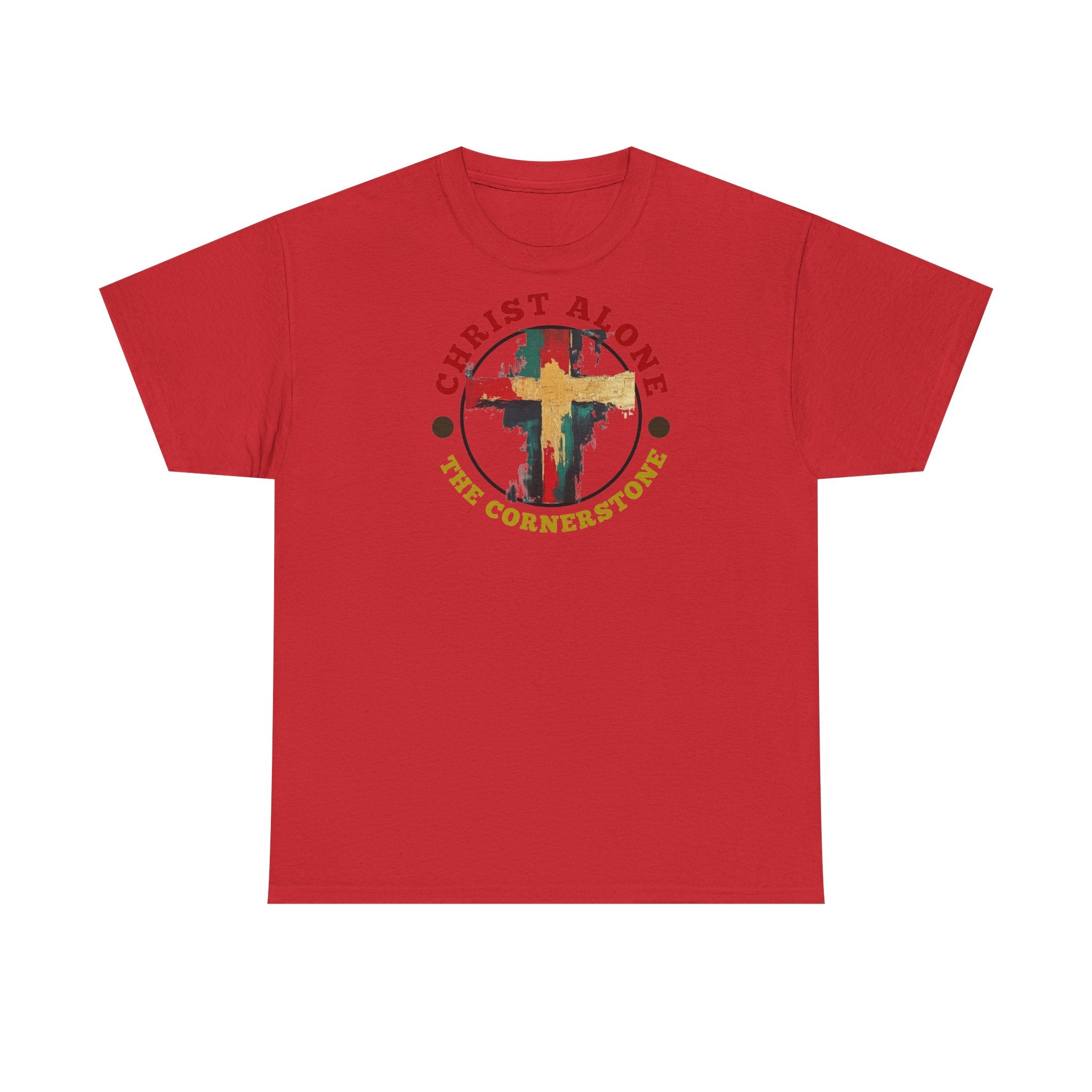 Christ Alone - The Cornerstone. (Face) Unisex Heavy Cotton Tee