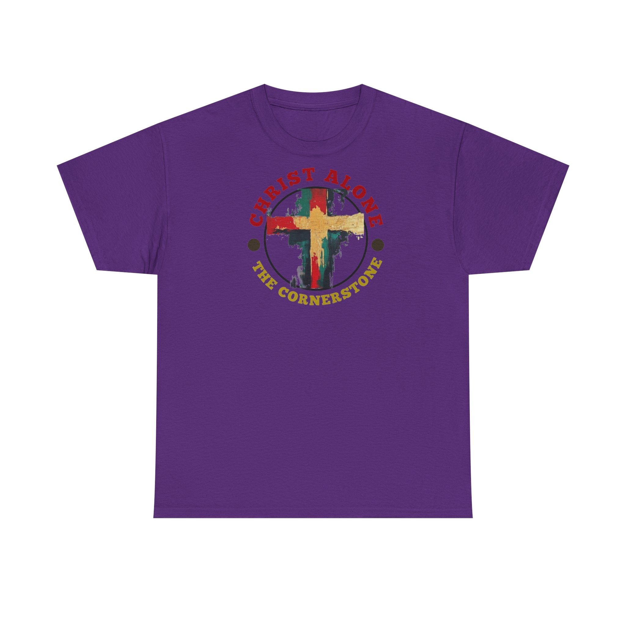 Christ Alone - The Cornerstone. (Face) Unisex Heavy Cotton Tee