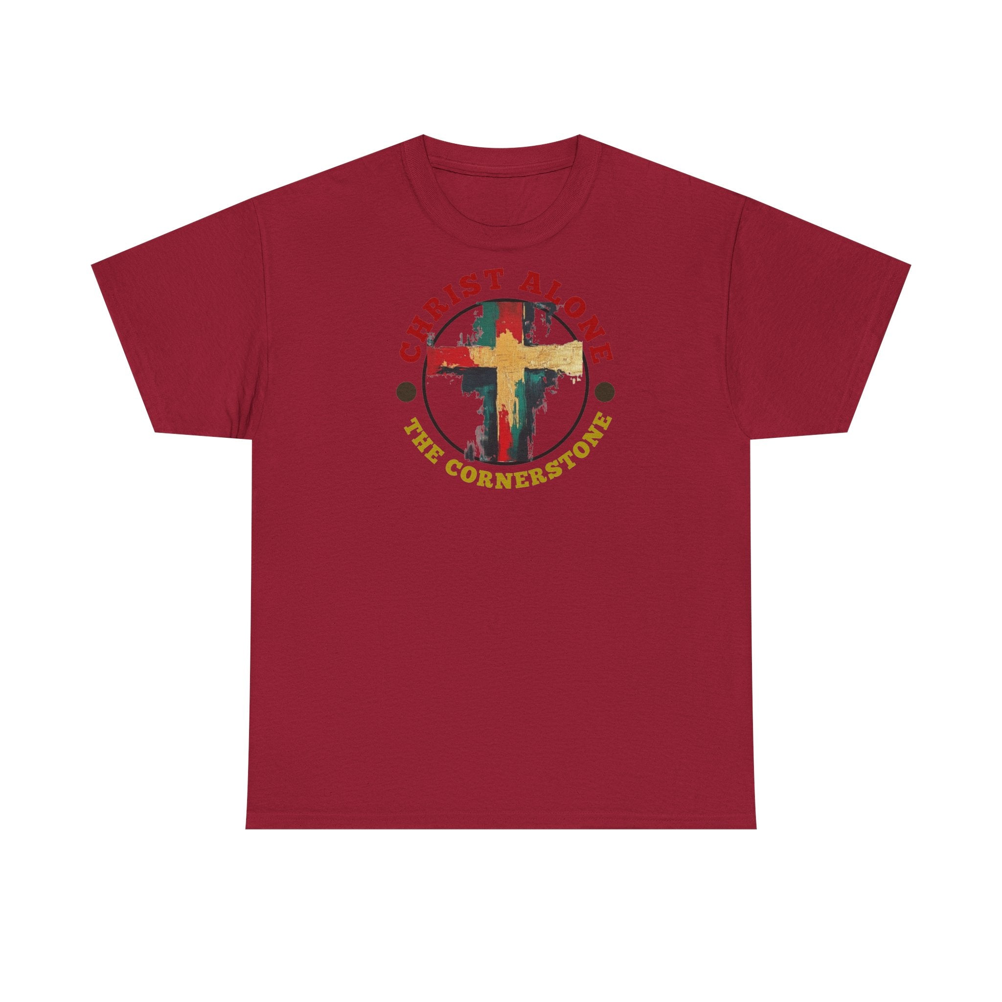 Christ Alone - The Cornerstone. (Face) Unisex Heavy Cotton Tee