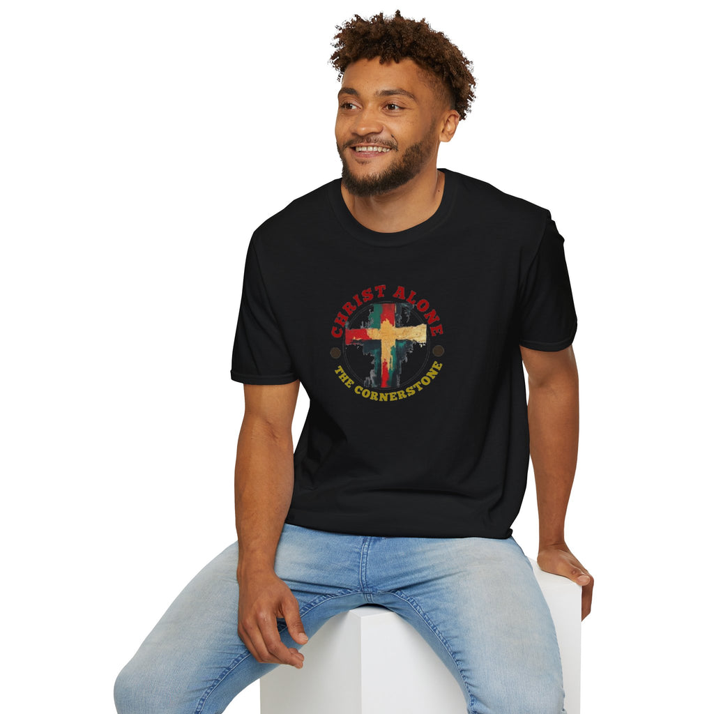 Christ Alone - The Cornerstone. (Face) Unisex Heavy Cotton Tee