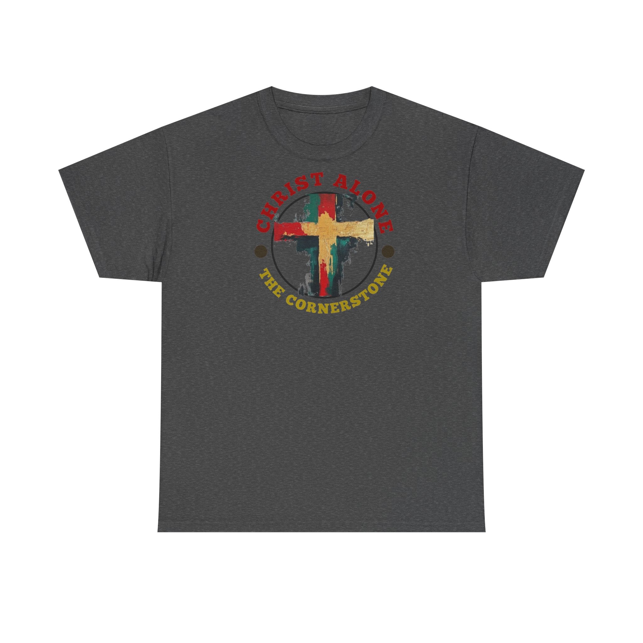 Christ Alone - The Cornerstone. (Face) Unisex Heavy Cotton Tee