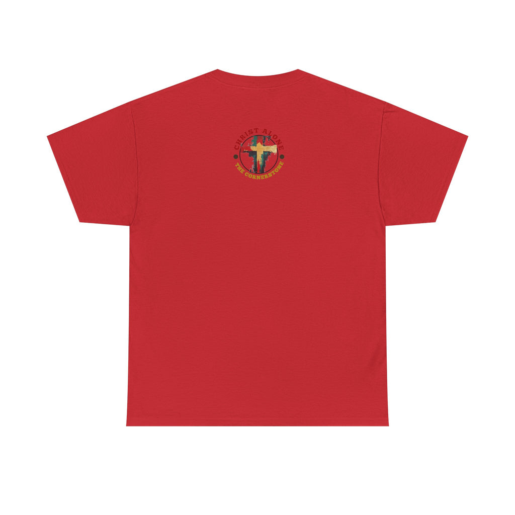 Christ Alone - The Cornerstone. (Face) Unisex Heavy Cotton Tee