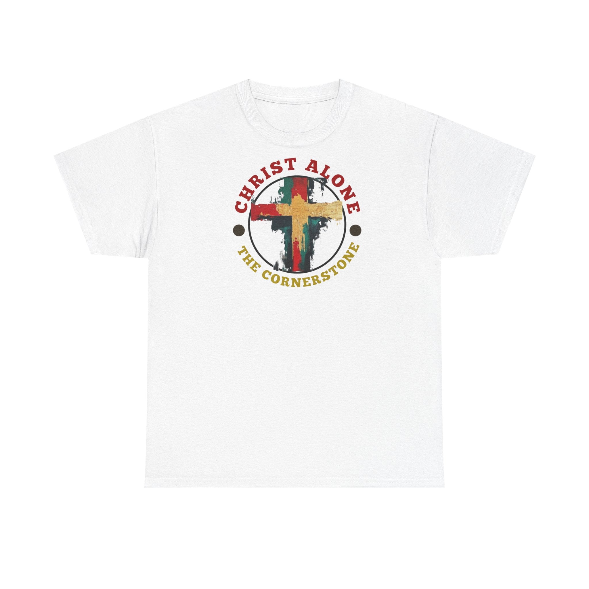 Christ Alone - The Cornerstone. (Face) Unisex Heavy Cotton Tee