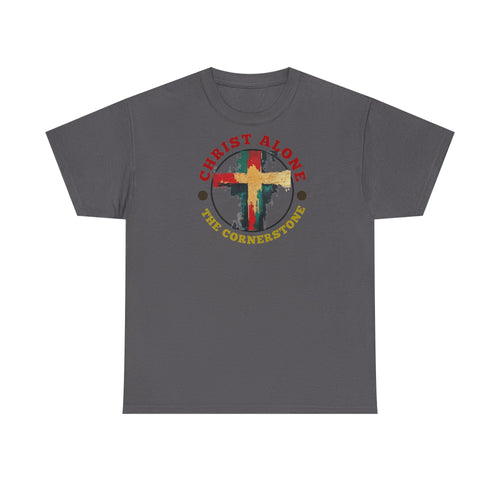 Christ Alone - The Cornerstone. (Face) Unisex Heavy Cotton Tee