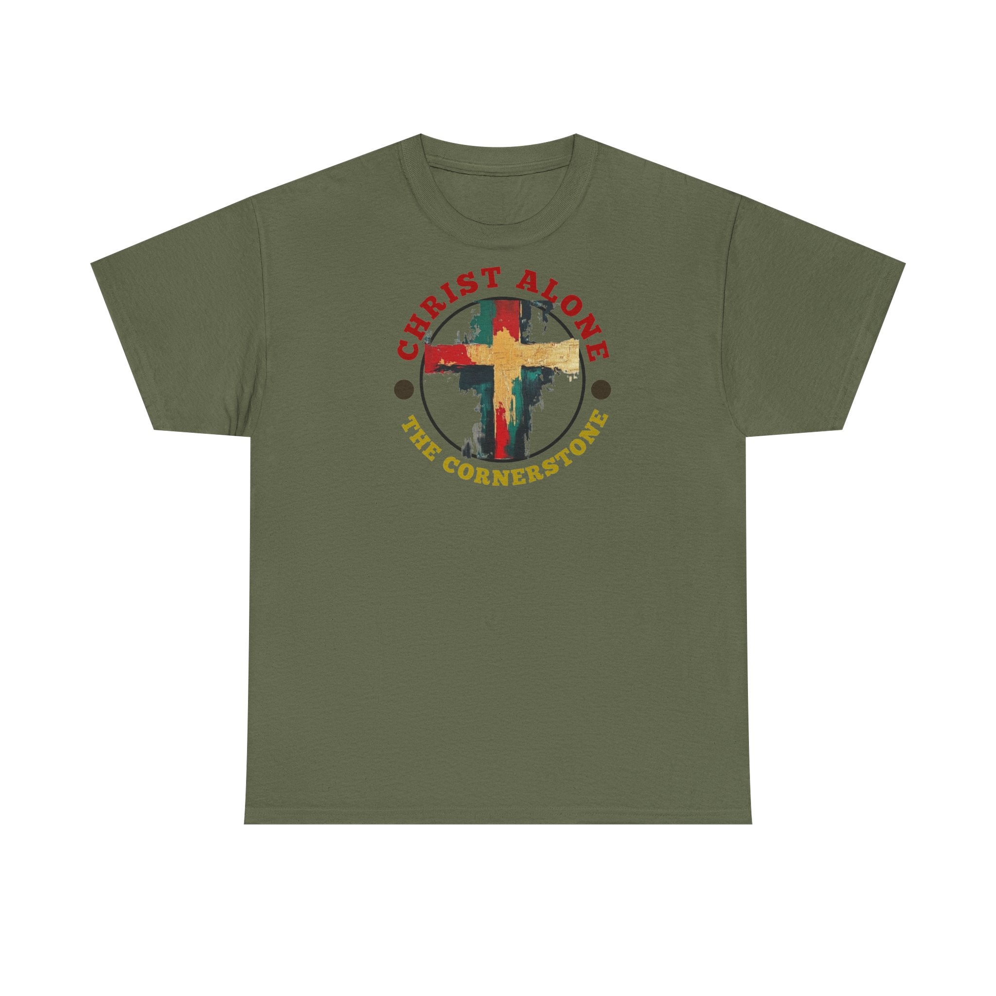 Christ Alone - The Cornerstone. (Face) Unisex Heavy Cotton Tee