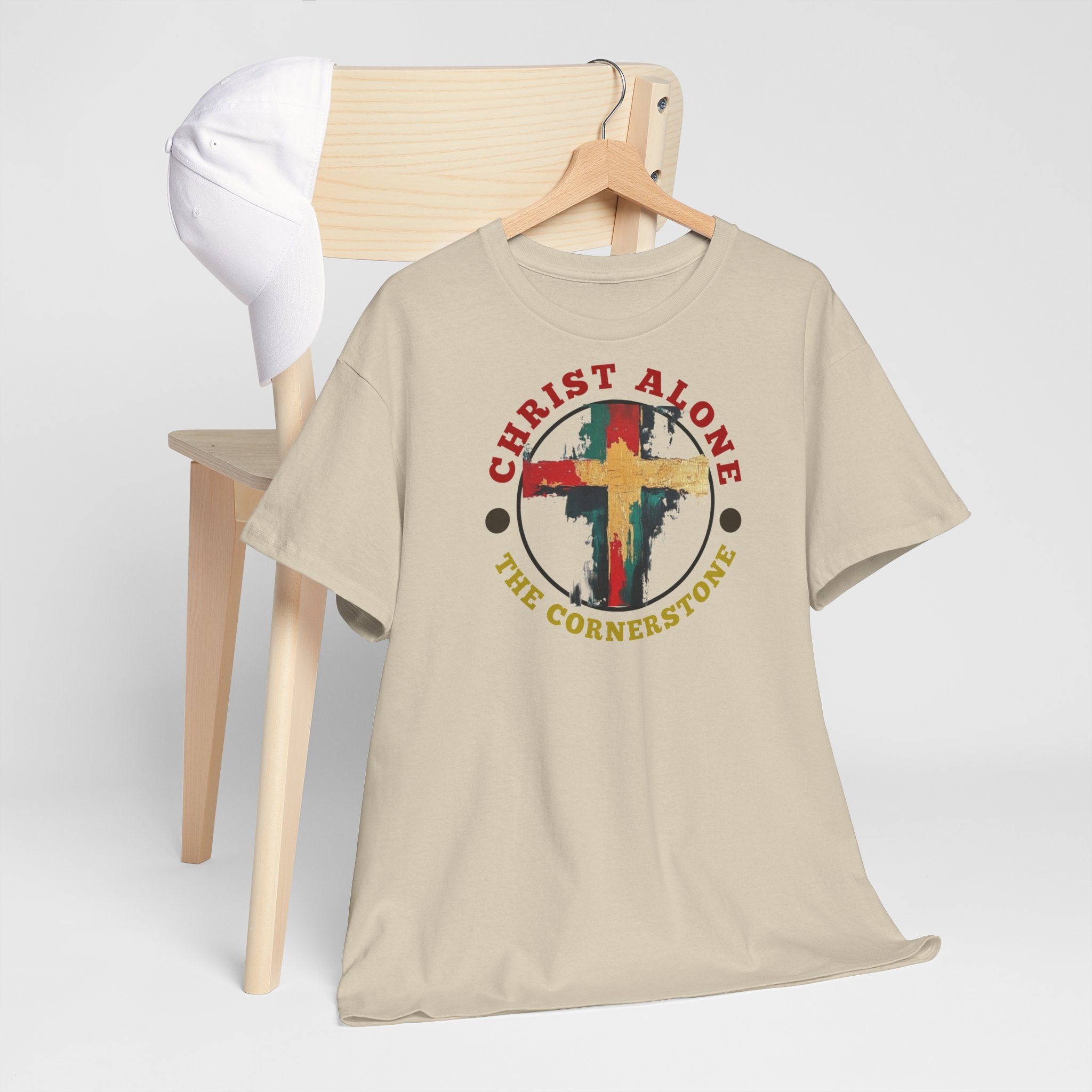 Christ Alone - The Cornerstone. (Face) Unisex Heavy Cotton Tee
